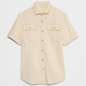 Banana Republic Men's Authentic Indigo Short Sleeve Shirt | Off White | M